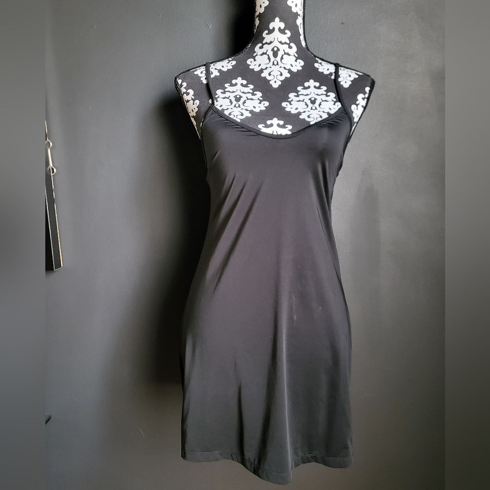 Alexis Womens Mini Spaghetti Strap Slip Dress Black Sz XS Chic Emo Goth